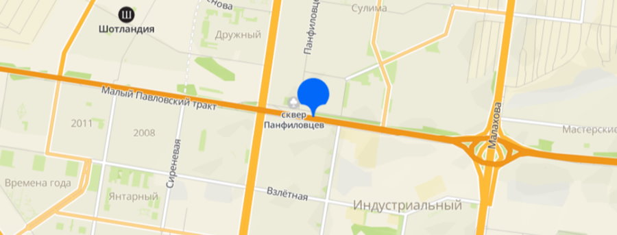 Автостанция «Западная» на карте